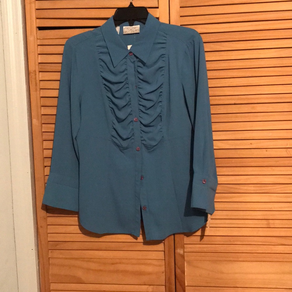 Blue blouse.